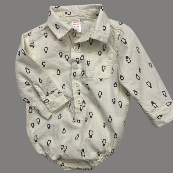 Joe Fresh Penguin Shirt-Style Bodysuit size 6-12 Months - Picture 9 of 9